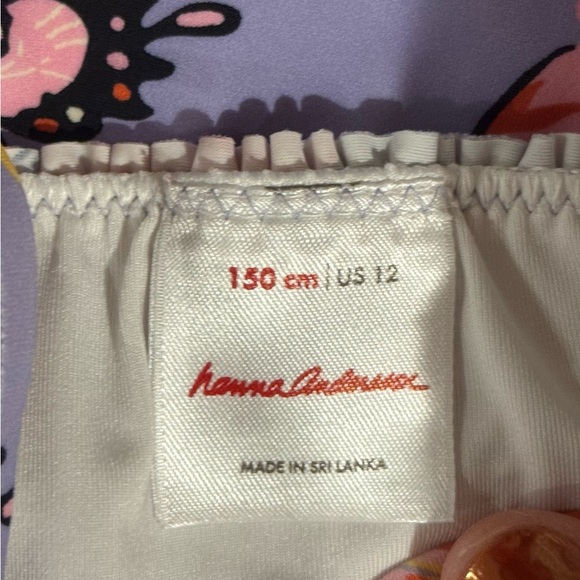 Hanna Andersson Butterfly Ruffle Detail One Piece Swimsuit Size 12 - Picture 4 of 4